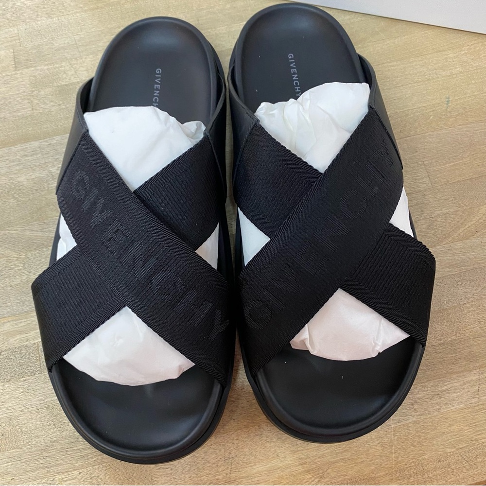 GIVENCHY G Plage Sandals Black Slides NEW In Box Sz 41 - Picture 2 of 7